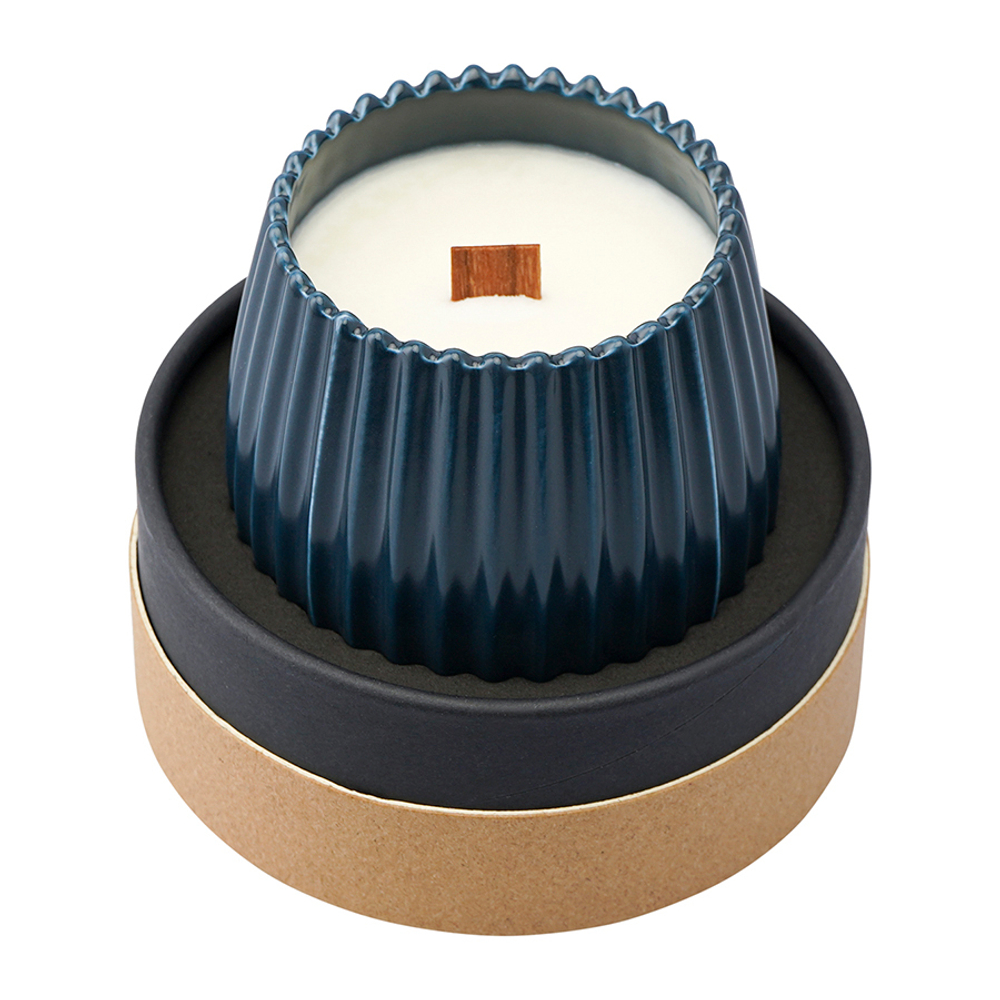 Свеча ароматическая с деревянным фитилём secret santa из коллекции edge, синий, 60 ч