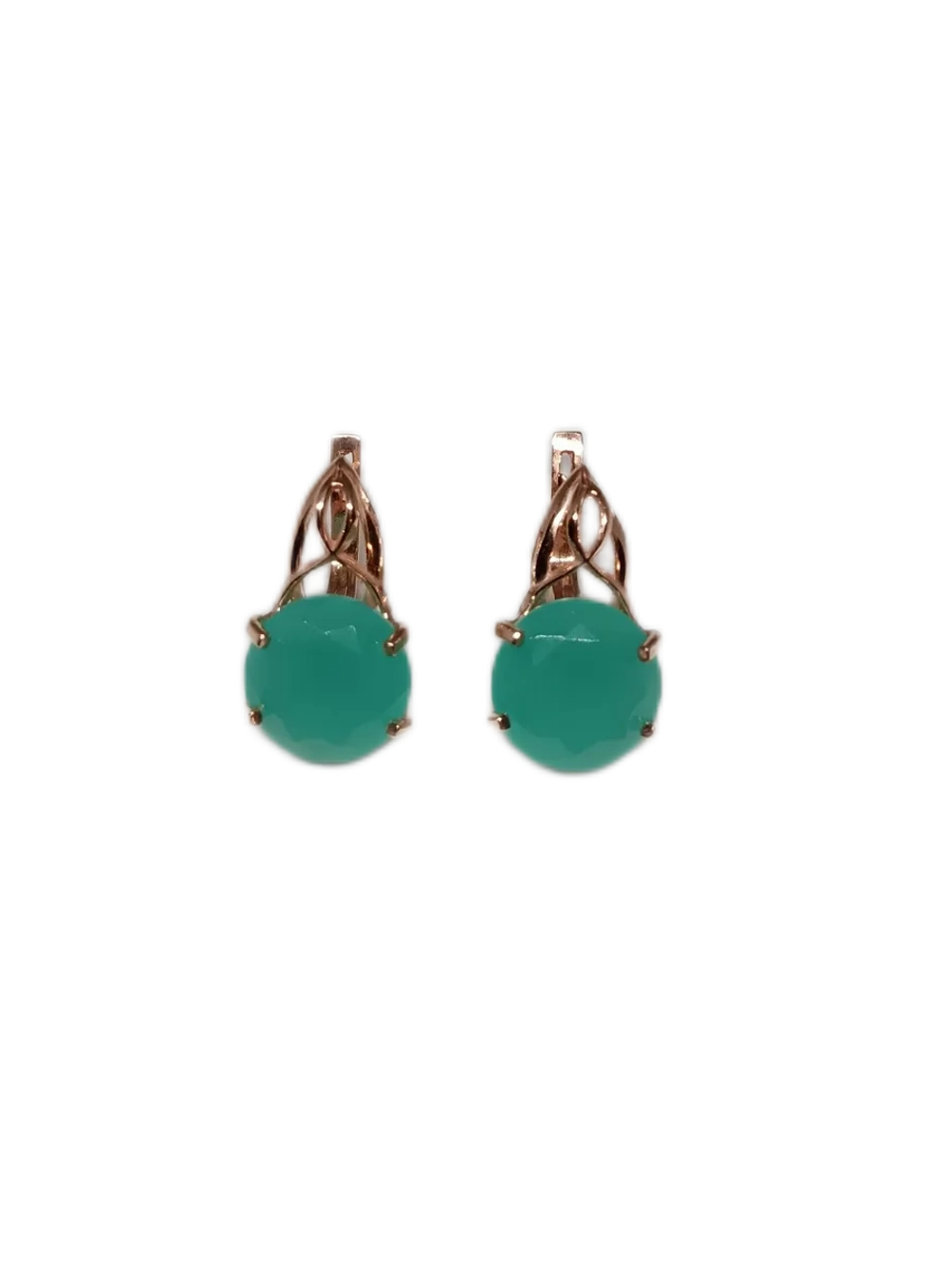 Серьги бижутерные с халцедоном