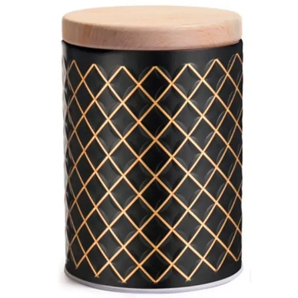 Банка жестяная Classico Nero для сыпучих продуктов, 0,8 л, круглая, с крышкой