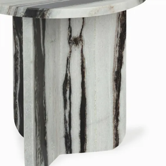 Кофейный стол Pia Ø41х41 см, черно-белый мрамор