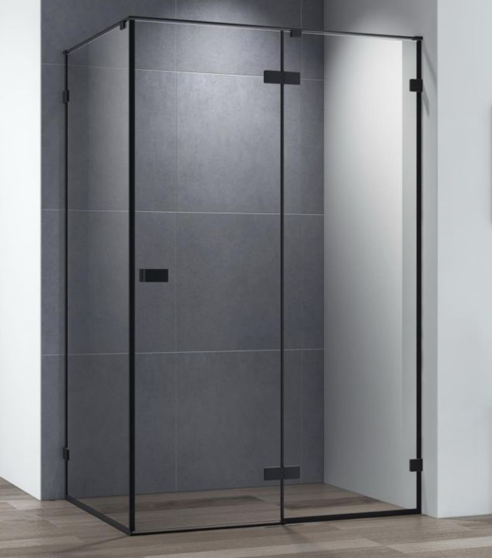 Душевой уголок Cezares BELLAGIO-AH-1-120/100-C-NERO, 120х100х197, профиль черный, прозрачное стекло