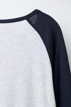 ZARA ФУТБОЛКА С РУКАВАМИ РЕГЛАН, МОРСКОЙ СИНИЙ