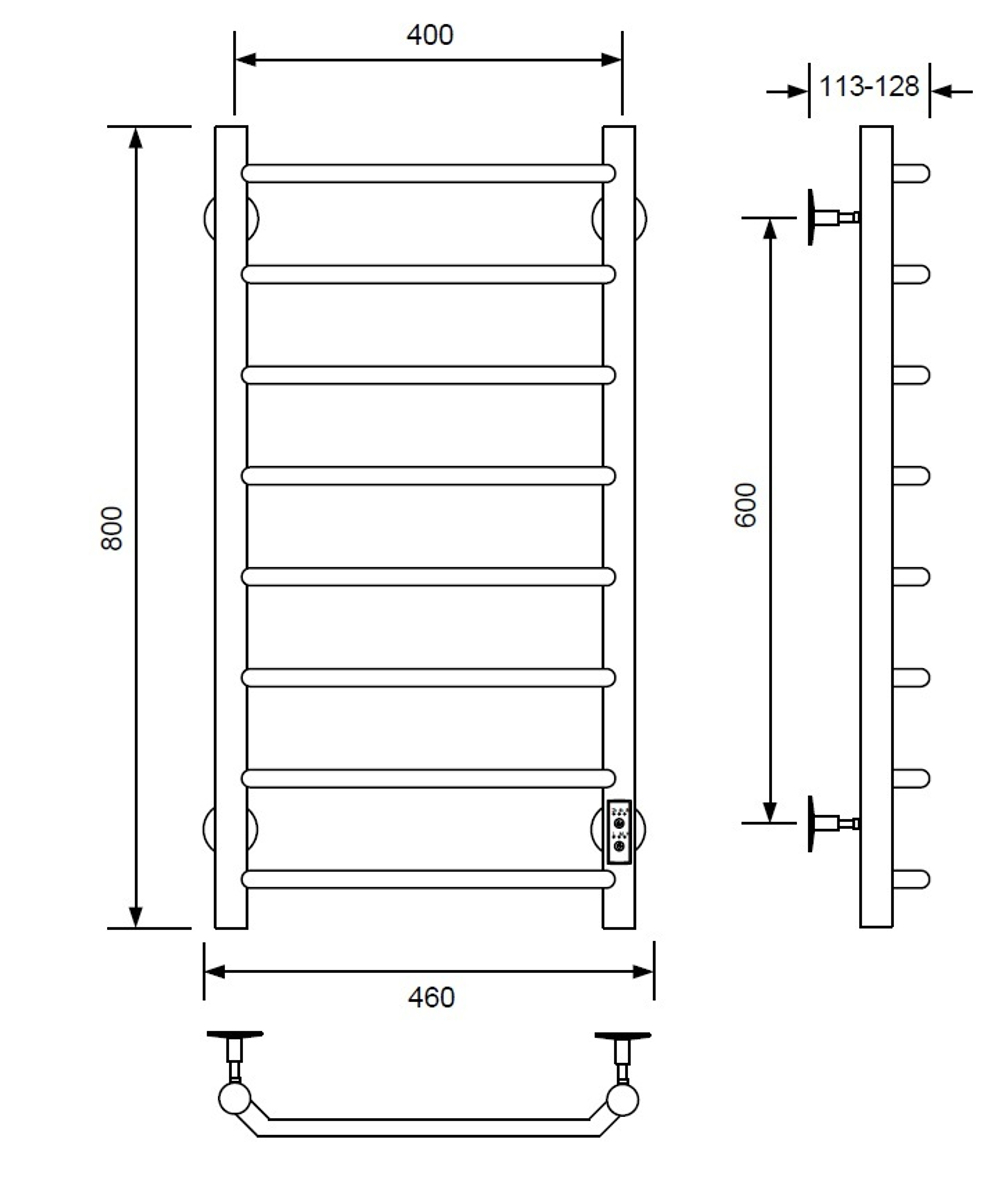 Полотенцесушитель электрический с/т Comfysan Scola EC-8 80/40, белый