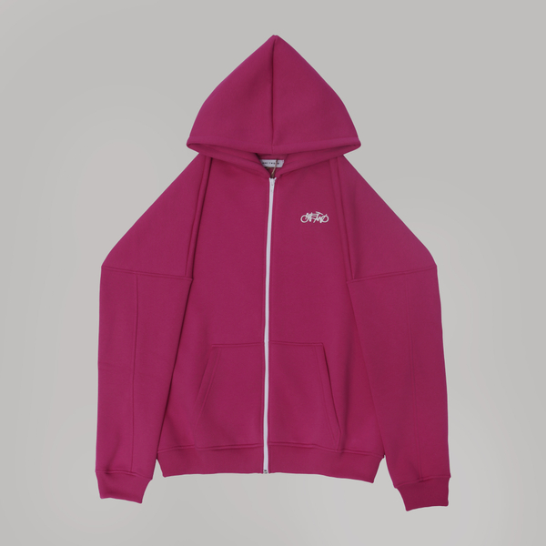 Zip-Up Hoodie Pink Peacock