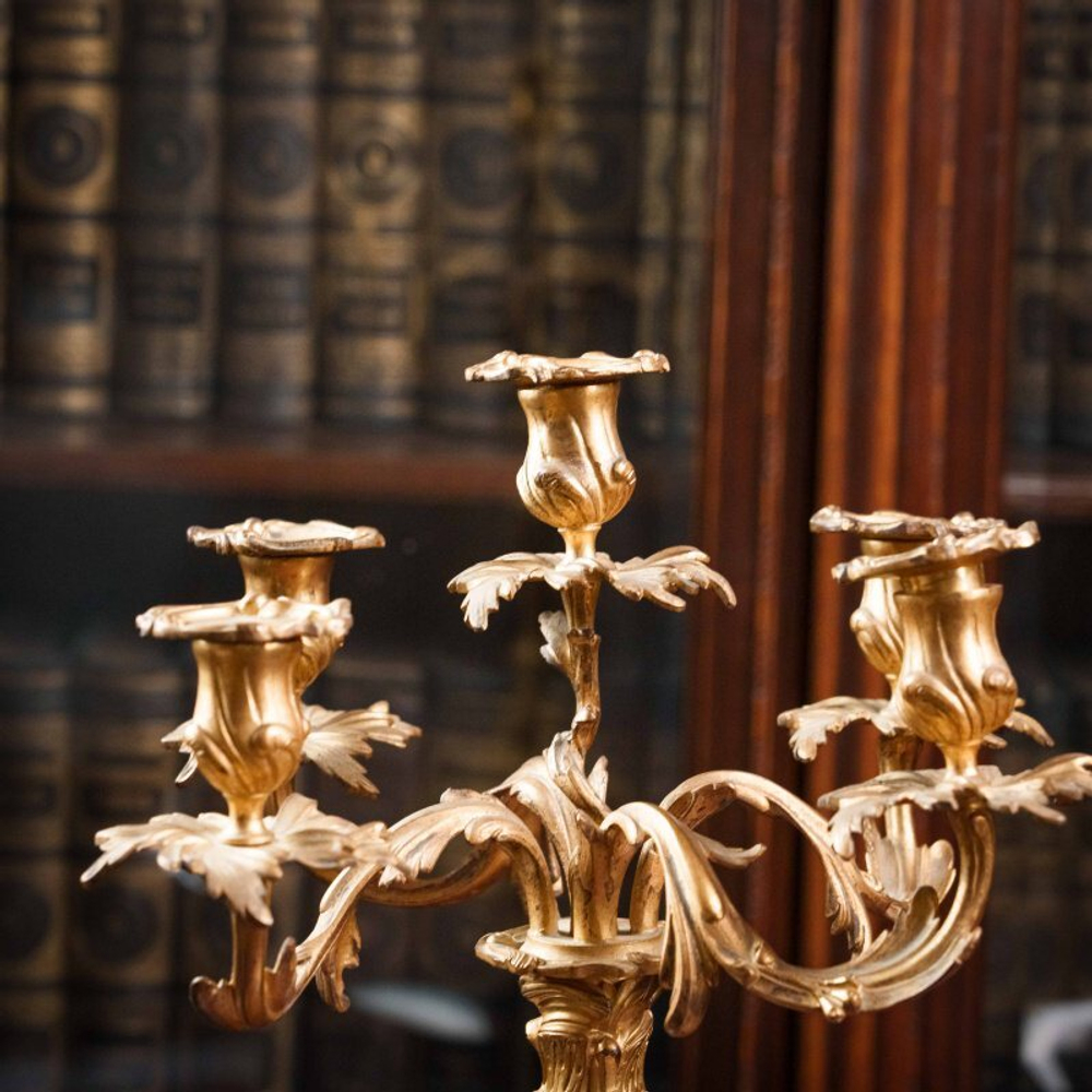 Пара бронзовых канделябров на 5 свечей