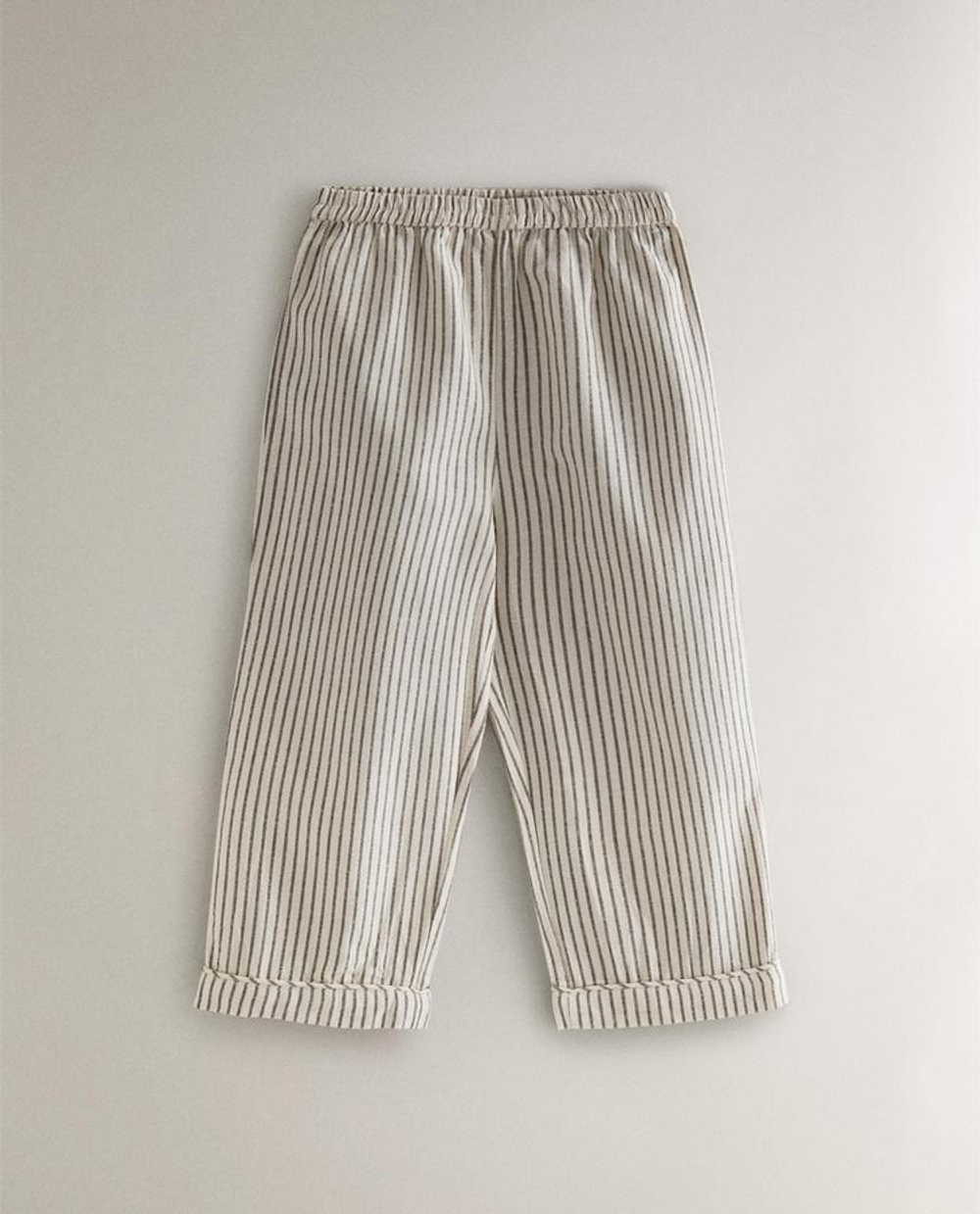 ZARA HOME ДЕТСКАЯ ПИЖАМА НА РОЖДЕСТВЕНСКУЮ ТЕМАТИКУ В ПОЛОСКУ, ЖЕЛТОВАТО-БЕЛЫЙ