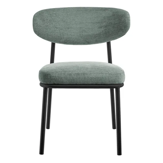Стул Arvo серо-зеленый шенилл с черными ножками