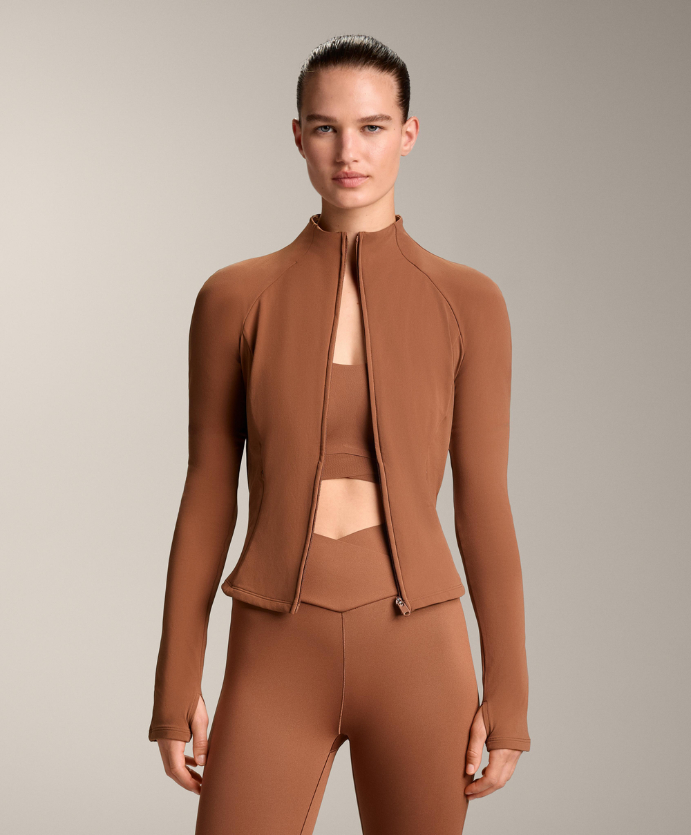 Oysho Легкая и теплая высокотехнологичная куртка, коричневый