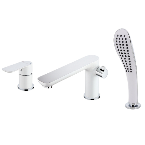 Смеситель для акриловой ванны 35к G1148 GAPPO (3 отв.) БЕЛЫЙ-ХРОМ