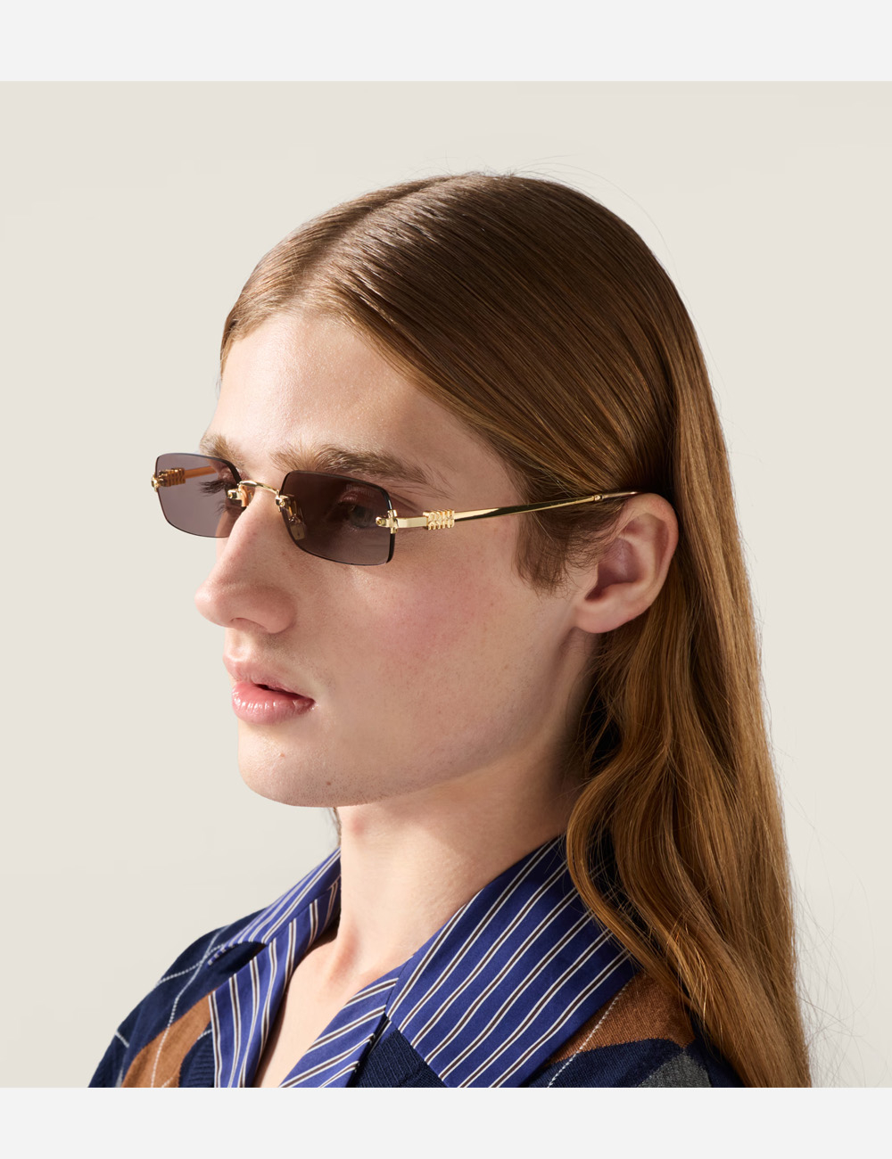 Солнцезащитные очки Miu Miu Eyewear Mauve Lenses Gold