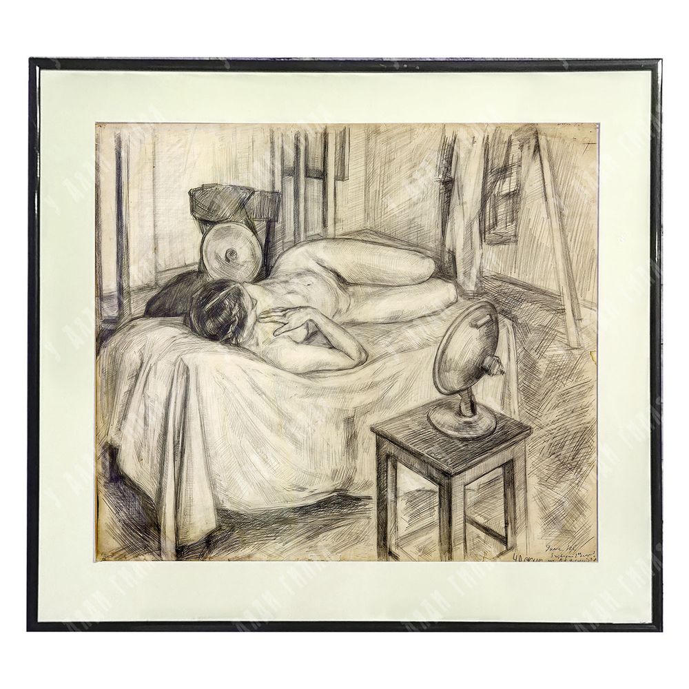 Динес Ю. С. Дружок. Рисунок. Бумага, перо. 1940-е