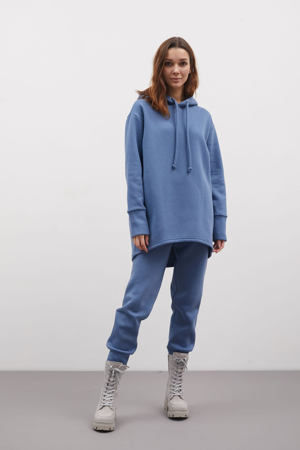 Брюки с начесом зауженные