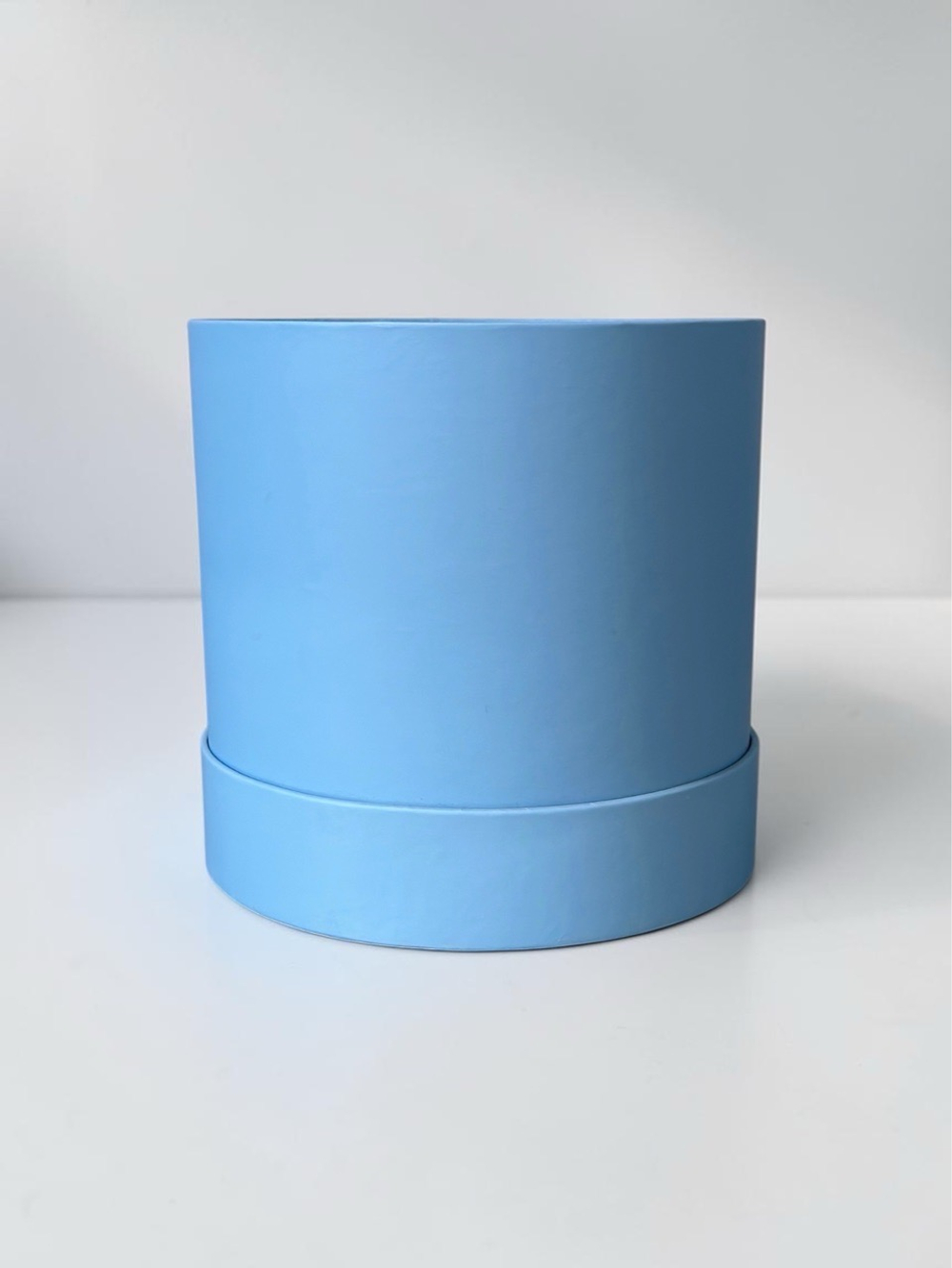 Плотная шляпная коробка фальш-крышка .Цвет; Голубой.