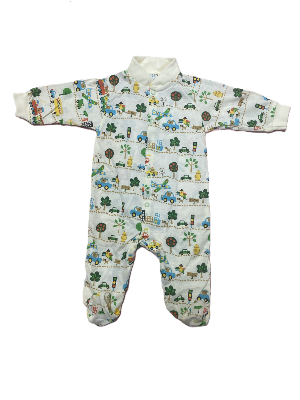 Комбинезон с закрытой ножкой на кнопках из кулирки (100% хлопок) на рост 68 см