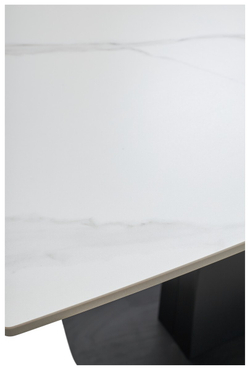 Стол BALDE 120 MATT WHITE MARBLE SOLID CERAMIC / BLACK, ®DISAUR