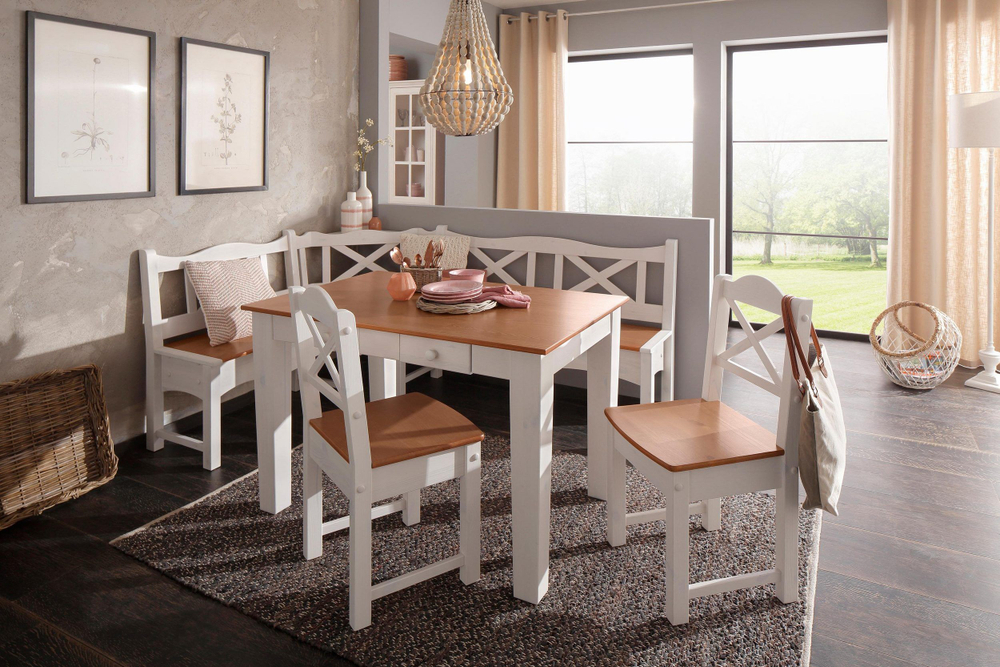 стол обеденный 120х80 и скамья, для сада, кухни, дачи, для террасы деревянный