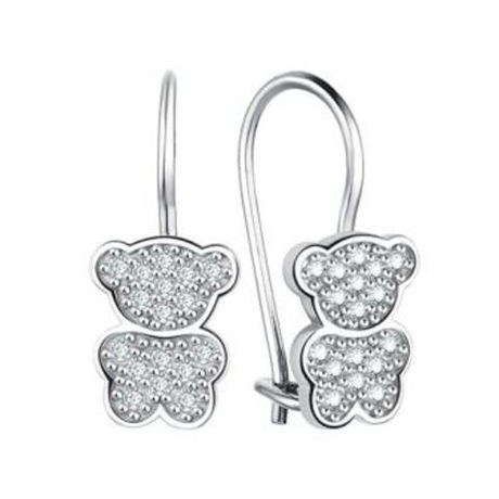 Серьги из серебра с фианитами