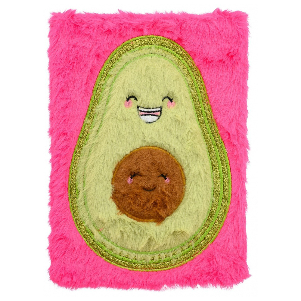 Блокнот детский Basir, формат А5, серия "Авокадо", меховая обложка, 80 листов, размер 21*15 см