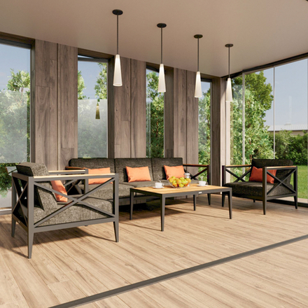 Лаунж зона Ideal Patio ВЕРИТА темно-серая (маренго) - каркас карбон - столик тик