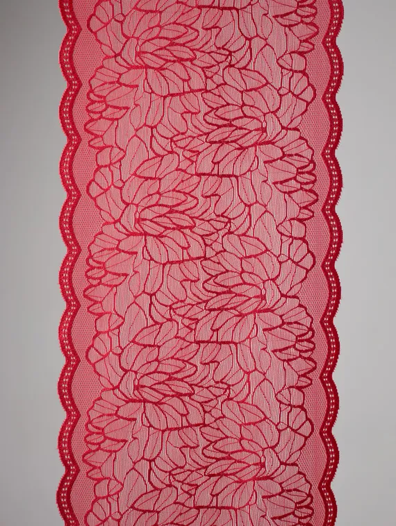 03-295 Кружево эластичное 22 см, красный 100