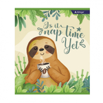 Тетрадь 36л., А5, клетка, Alingar "Ленивцы", скрепка, мелованный картон (стандарт) , блок офсет, 4 дизайна в пленке т/у