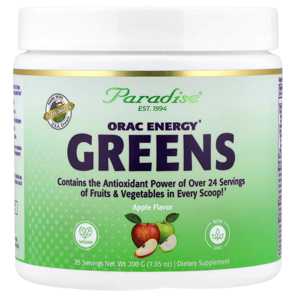 Paradise Herbs, ORAC Energy® Greens, со вкусом яблока, 200 г (7,05 унции)