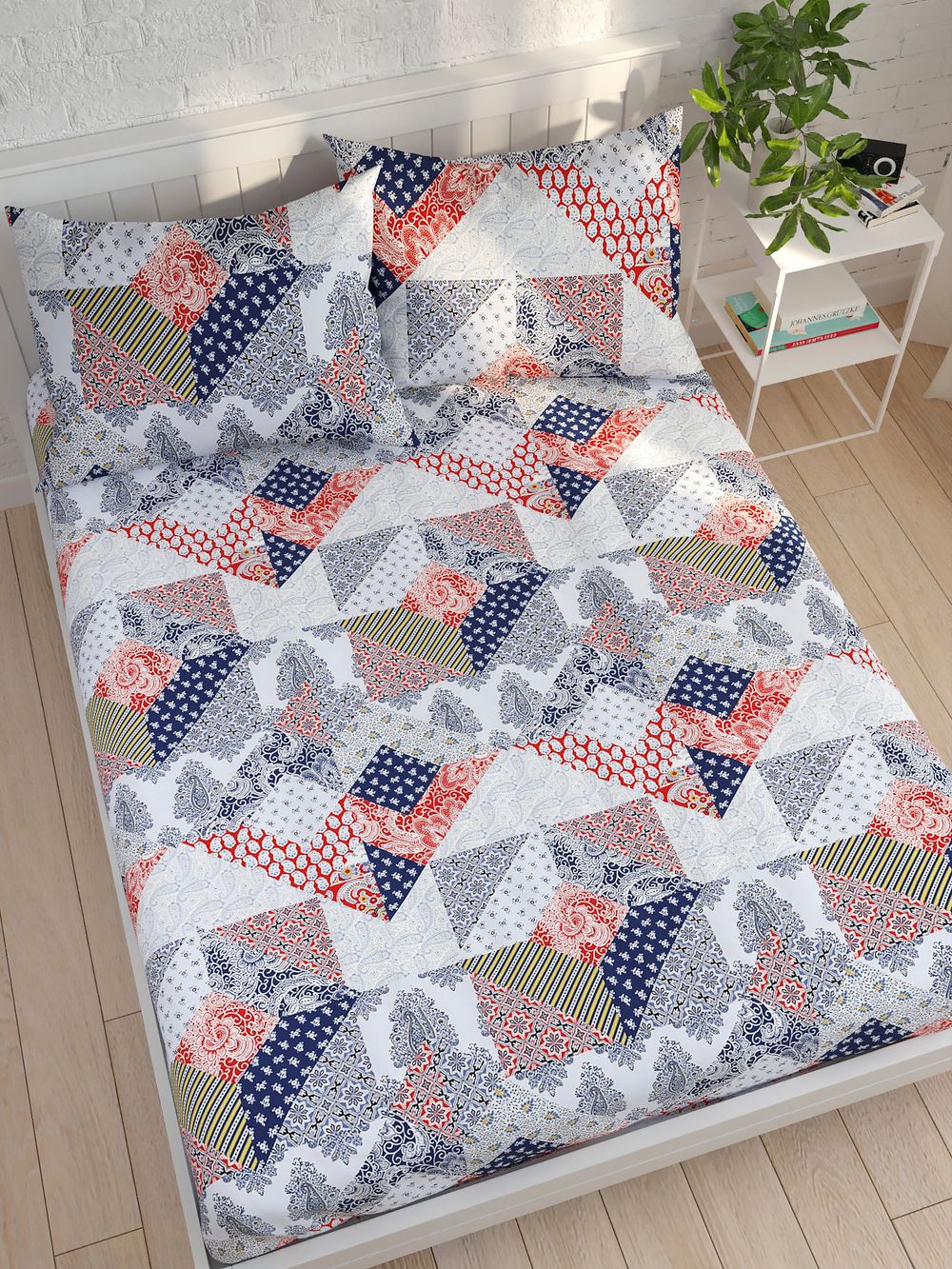 Простынь Сказка "Пэчворк" 240х215 см, перкаль