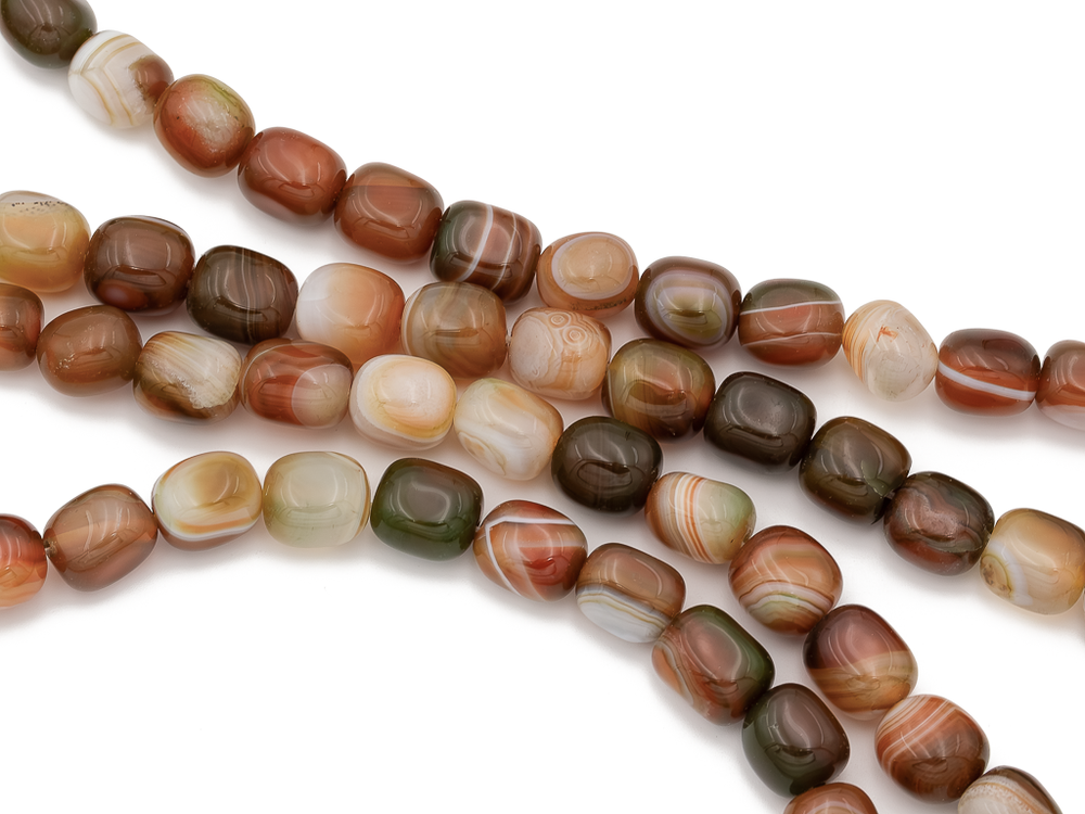 Бусины из агата 11х13мм, прямоугольная галтовка