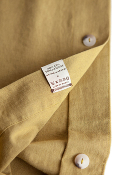 Постельное белье 1.5 спальное Luxberry коллекция Лен и Хлопок горчичное