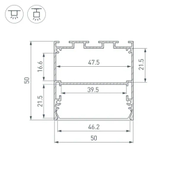 Профиль LINE-S-5050-2000 BLACK (Arlight, Алюминий) 041839