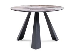 Стеклянный стол Вернер 115х75 серо-коричневый агат / графит