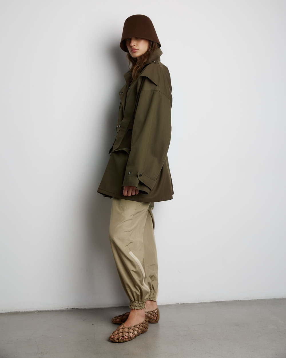 Тренч на молнии из хлопка Берберри хаки