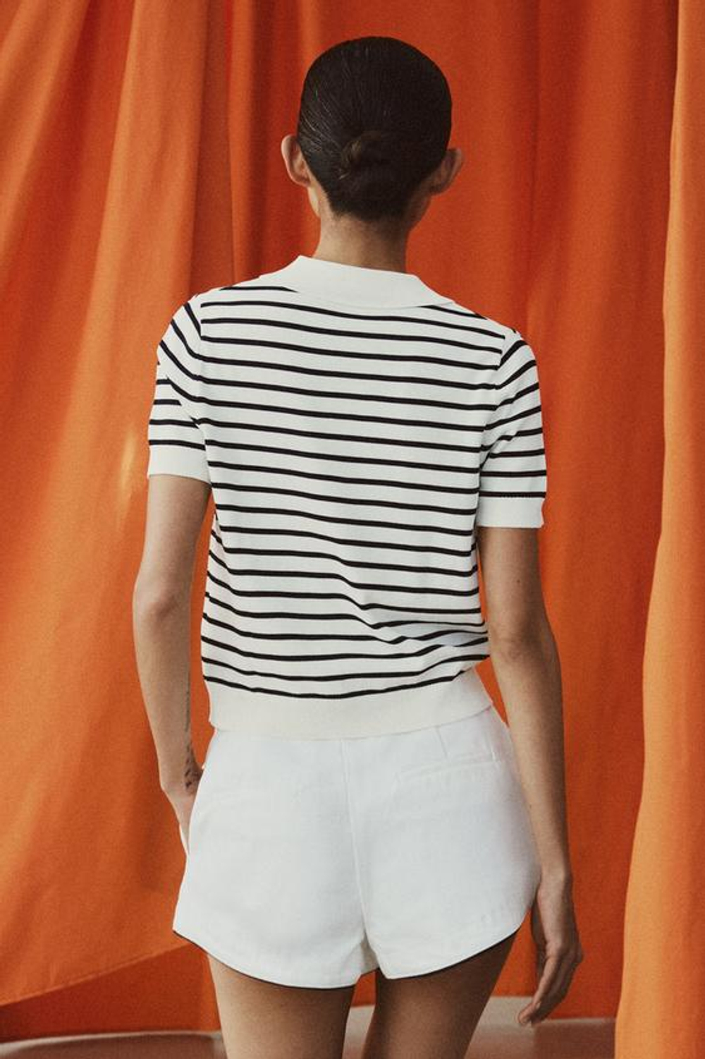 ZARA ТРИКОТАЖНОЕ ПОЛО В ПОЛОСКУ С КОРОТКИМИ РУКАВАМИ, ПОЛОСКИ