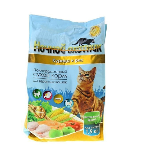 Сухой корм Ночной охотник  для стерилизованных кошек, 1.5 кг