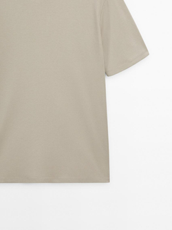 Massimo Dutti Футболка с круглым вырезом, песочный