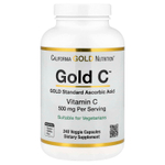 California Gold Nutrition, Gold C™, витамин C класса USP, 500 мг, 240 вегетарианских капсул