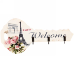 Ключница 24*12см «Париж» 3 крючка, деревянная