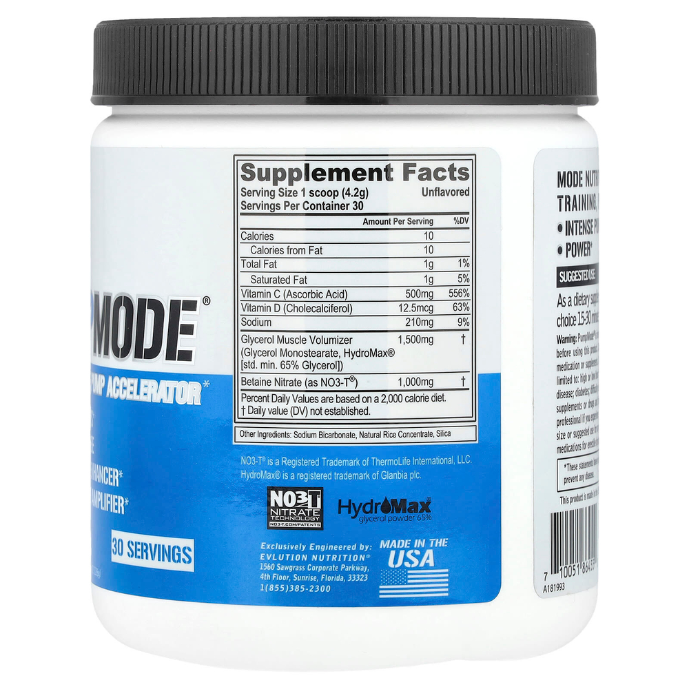 EVLution Nutrition, PumpMode, Нестимулирующий ускоритель помпы, 4,44 унции (126 г)