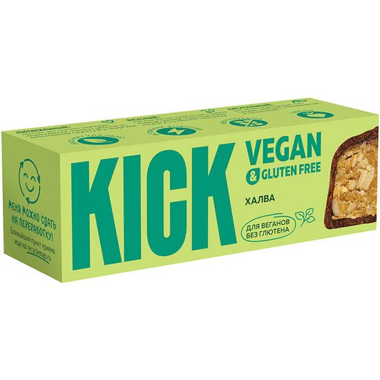 Батончик халва с корицей, семенами тыквы и кунжута на глюкозно-фруктозном сиропе в темном шоколаде KICK 45 г/10 шт