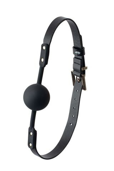 Черный кляп-шарик PREMIUM SOLID SILICONE BALL GAG (Цвет: черный)