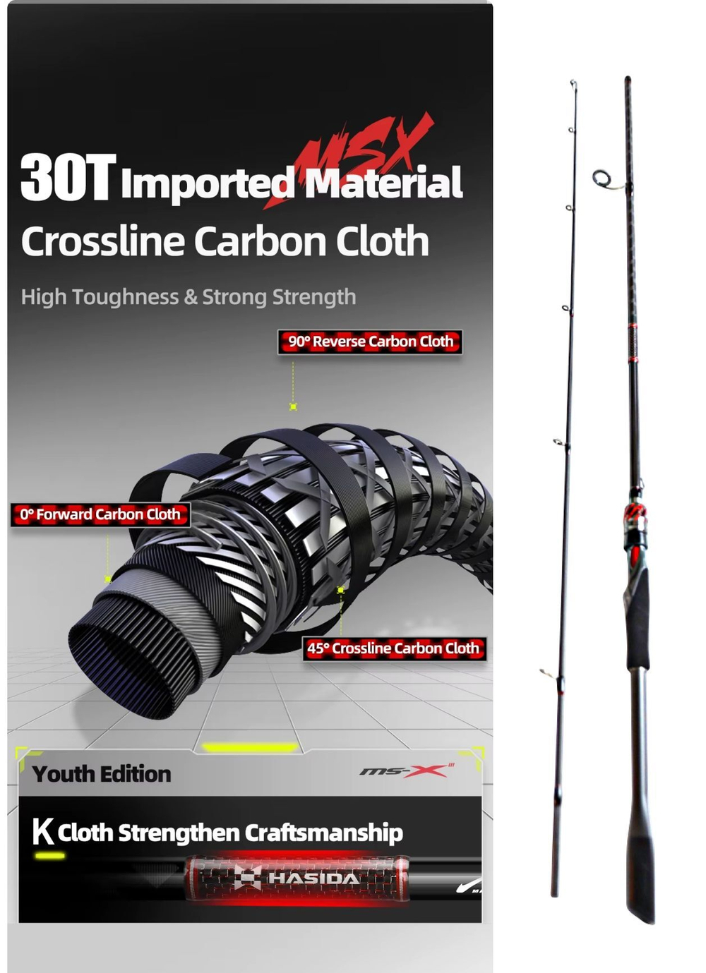 Cпиннинг Hasida MS-X Limited III тест 7-21 гр длина 213 см