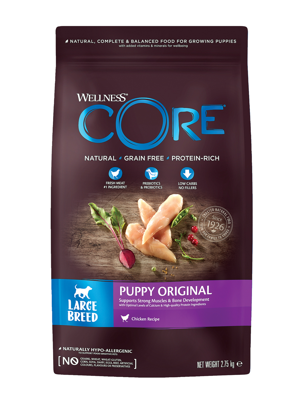 Сухой корм CORE для щенков крупных пород из курицы 2,75 кг