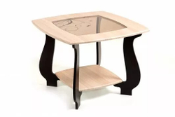 Стол журнальный СЖ-22 с рисунком Р-4 дуб/венге