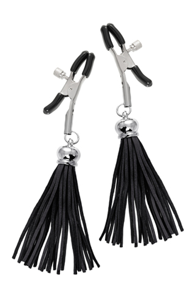 Зажимы на соски с кисточками из замши Pecado черные