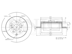 Диск тормозной задний UNIO BRD-20389