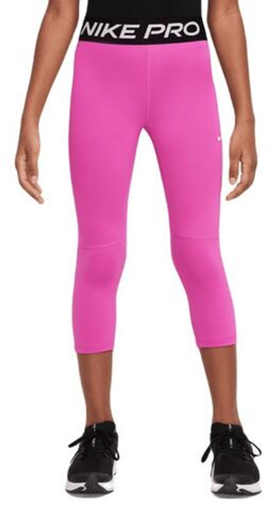 Штаны для девочки теннисные Nike Pro Capri - active fuchsia/white