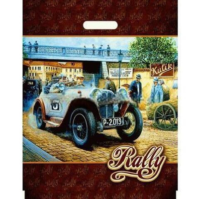 Пакет с прорубной ручкой ПВД 40х47 (45 мкм) "Ралли" (50/500 шт.) Интерпак