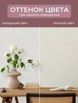 Обои флизелиновые 1.06 БЕЗ ПОДГОНА БЕЖЕВЫЕ INTERIO m89191 с эффектом окрашеной стены, метровые, моющиеся, для гостиной, спальни, кухни,1.06*10.05 м