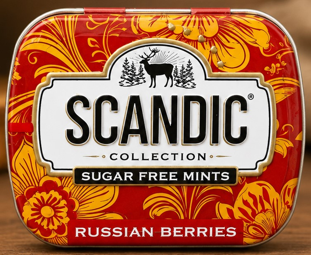 Конфеты SCANDIC без сахара со вкусом "Черника-Облепиха" 14 гр