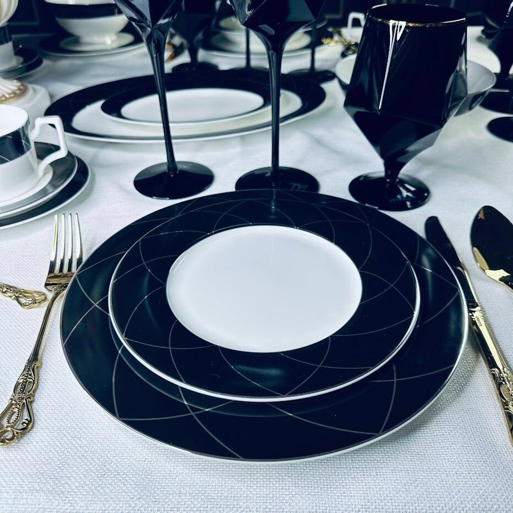 Lenardi 145-421 Набор из 6 тарелок 22см PANDORA в под.уп.(х10)Костяной фарфор